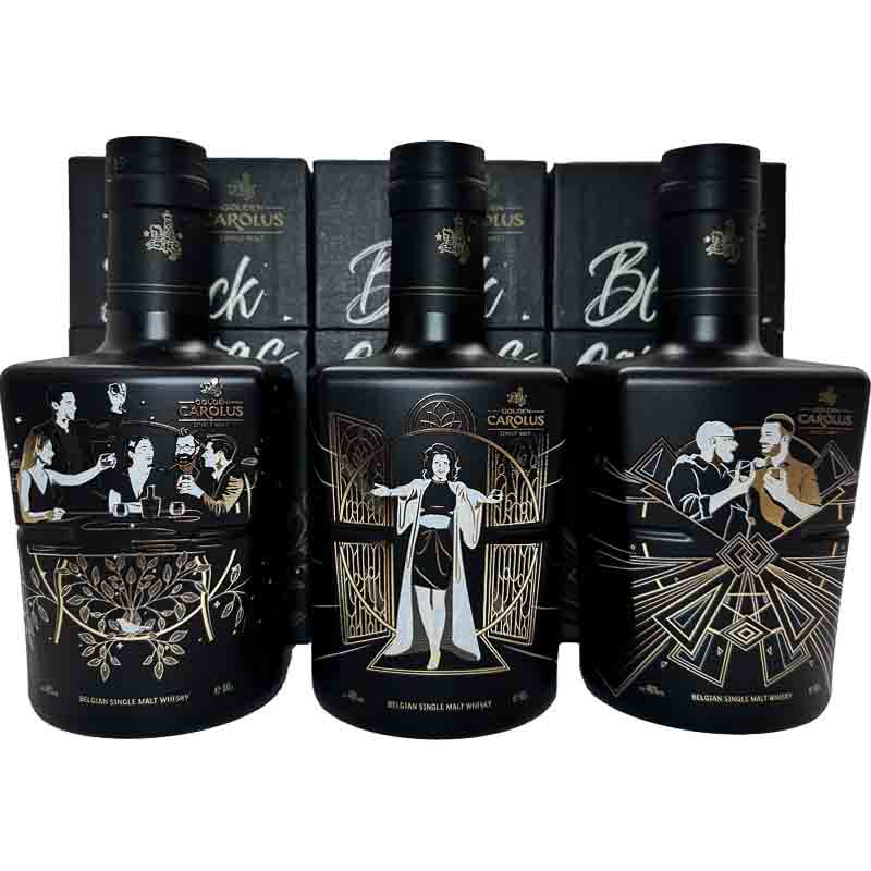 Gouden carolus whisky black canvas series set van 3 whiskyflessen van 50cl 46%
